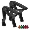 2 Acoustic/electric Guitar Capo Aluminum Alloy Wood Grain Capo + 5 Picks with Pick Slot
