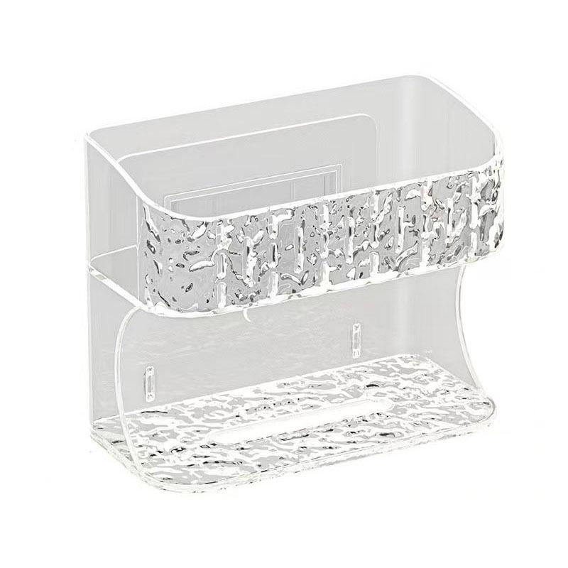 Wall-Mounted Double-Layer Tissue and Face Towel Holder for Bathroom