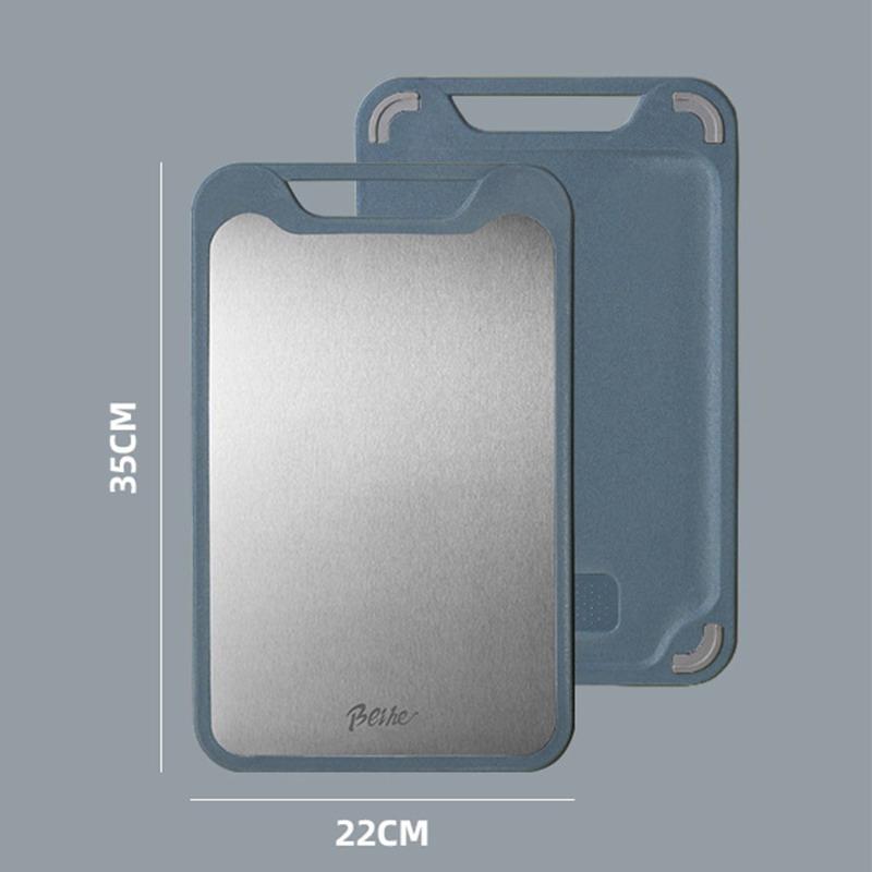 

Нержавеющая Сталь Пластик Двусторонняя Многофункциональная Разделочная Доска Овощи и Мясо Нарезка Рубка Доска Две Стороны S синий