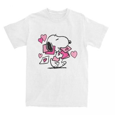 Snoopy T-Shirt Muster Streetwear Retro Herren und Damen Locker Baumwolle Atmungsaktiv Harajuku Kurzarm Lässig Übergroßes Oberteil