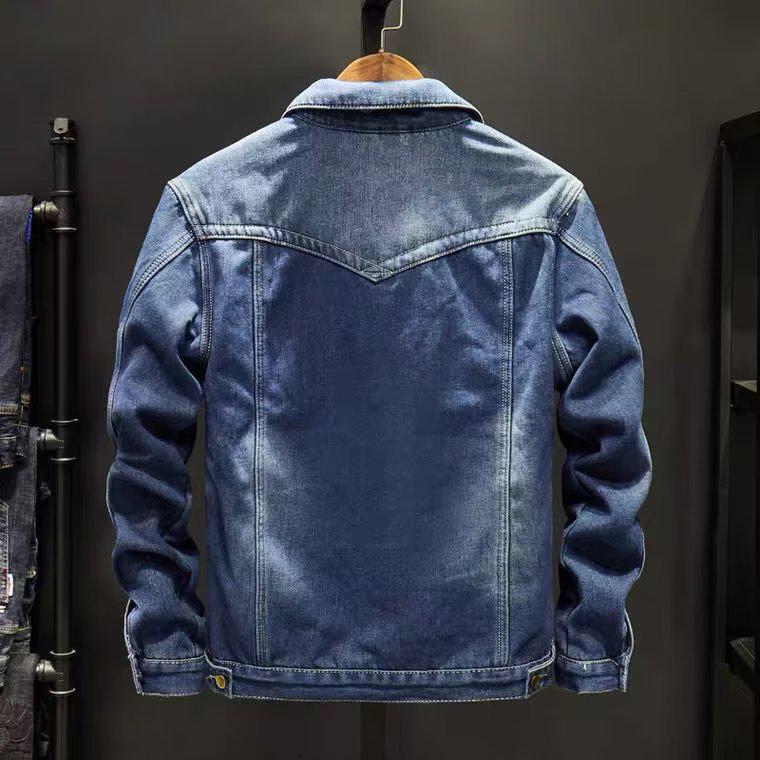 Men's Korean Style Winter Velvet-Lined Denim Jacket - Trendy, Warm, Casual Wear for Students