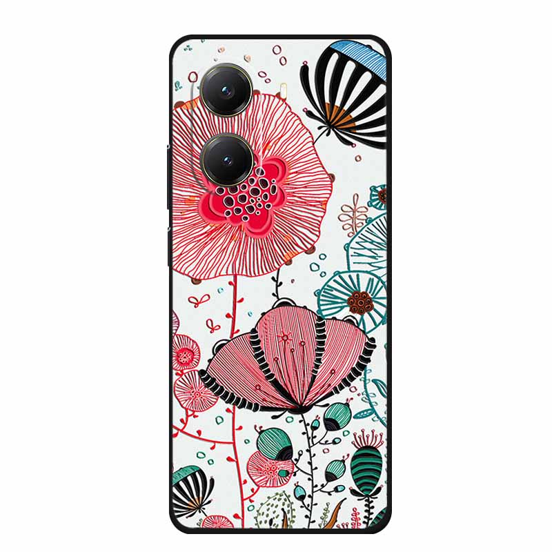 For Xiaomi POCO X7 Pro Case X7Pro 3D Relief Emboss Flowers Black Silicone Soft Back Cover Case For Redmi Turbo 4 Case Turbo4 Bag