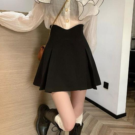 

Plus Size A-Line Fishbone Midi Skirt for Women - Slimming Summer Skirt for Pear-Shaped Figures XL - 60-70kg