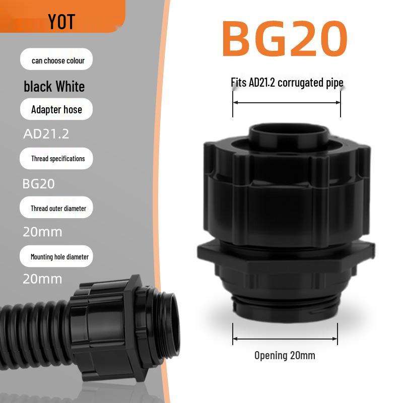 Raccordo dritto filettato a innesto rapido BG in Nylon PA66 per tubo corrugato