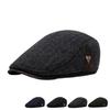 Herren Schiebermütze Herbst und Winter Fleece Warm Baskenmütze Lässige Mode Kappe Britische Schiebermütze