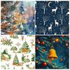 12 Pieces Of Christmas Series Material Paper Junk Journal Splicing And Cutting Material Decorative Paper