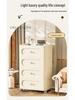 Cream Style Plastic Storage Cabinet: Thick Drawer-Type Bedside Table for Bedroom or Living Room Snack Storage.