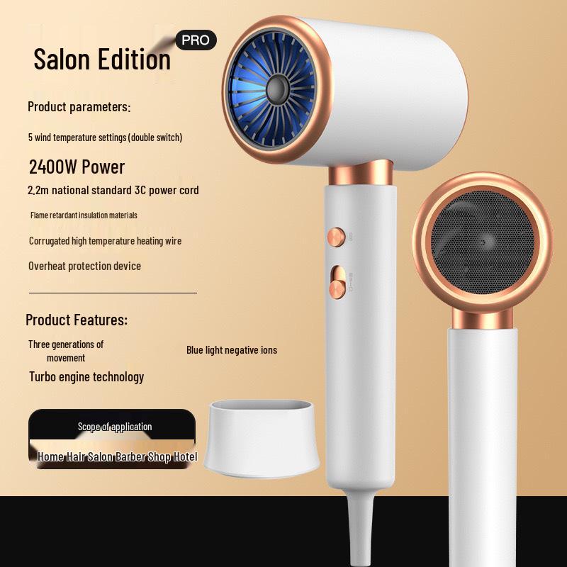 High-Speed Negative Ion Hair Dryer for Home and Salon Use - Cold & Hot Air, High Power