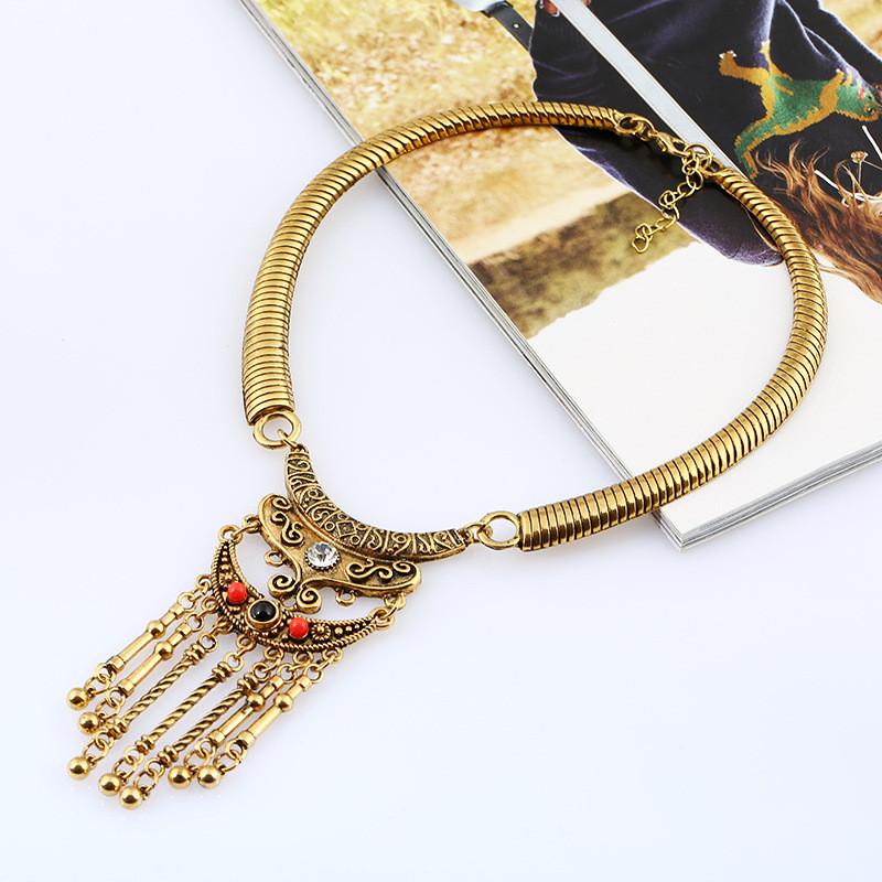 Retro Alloy Geometric Choker Necklace With Dazzling Zirconia For Men And Women