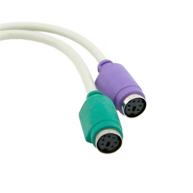 OULLX USB Male To Dual PS2 Female Cable Adapter Converter USB To Two PS/2 for Mouse, Keyboard, Computer Cable, and More