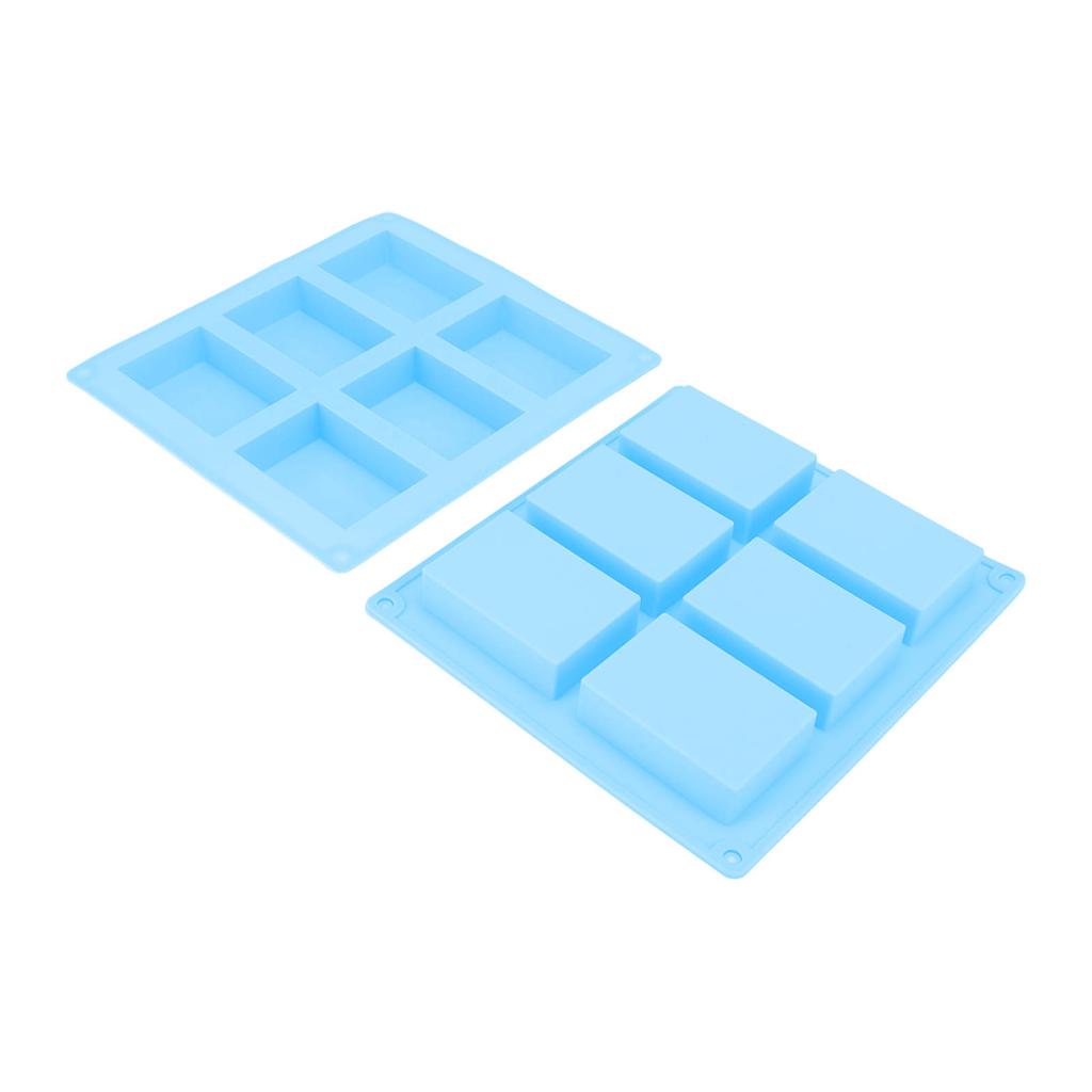 2Pcs Silicone Mold 6 Grids Heat Resistant Flexible Reusable Silicone Mold for Making Soaps Baking