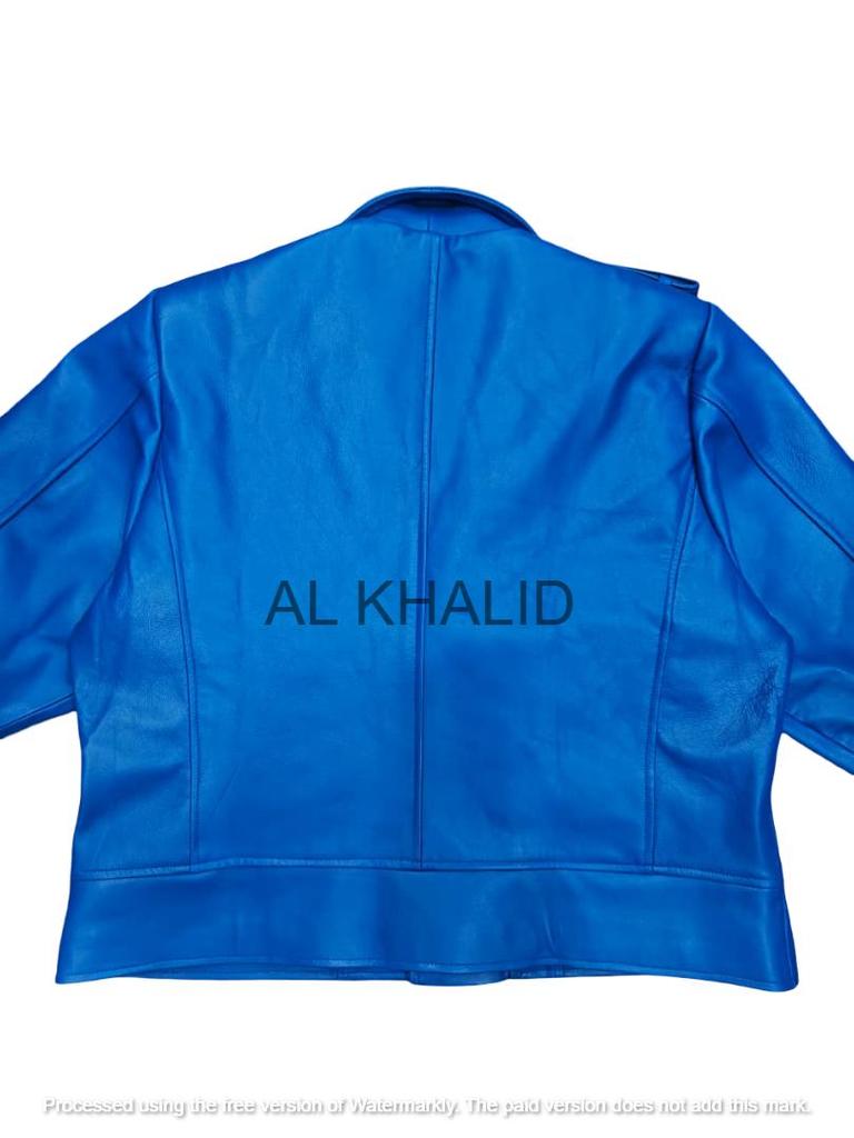 Damen Königsblaue Jacke Echtes Lammleder Handgefertigt Stilvoll Biker Motorrad