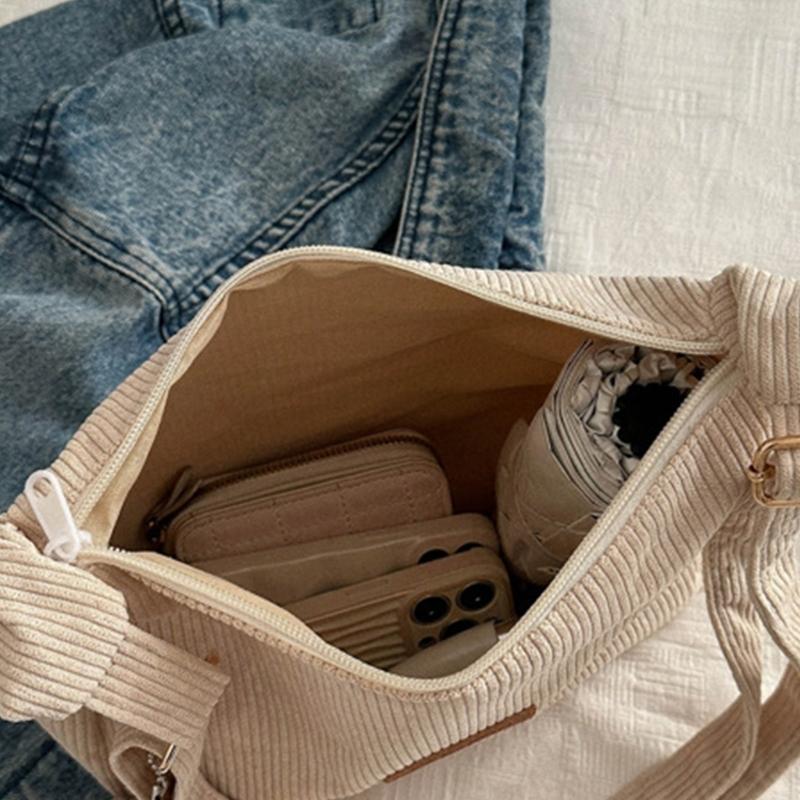 2024 NEW Crossbody Bag Corduroy Shoulder Bags Large Capacity School Book Bag Fashion Bags for Teen Girl Student