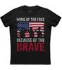 Home Of The Free Because Of The Brave Veterans Patriotic Unisex Black T-Shirt
