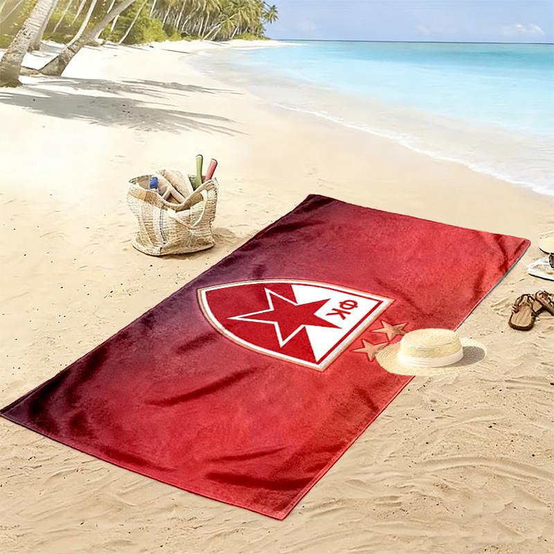 Roter Stern Belgrad Druck Strandtuch, Großes Weiches Schnelltrocknendes Handtuch für Strand Camping Schwimmen