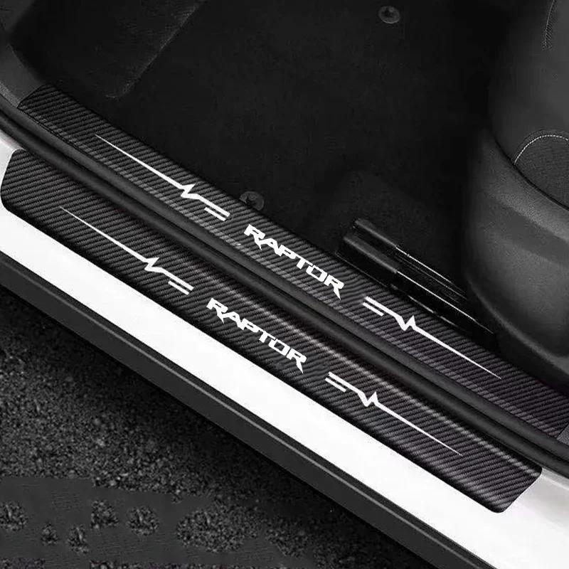 AAANF1 Car Door Sill Protector Stickers For Ford Raptor Logo Badge Waterproof Decals Guard Plate Bumper Anti-Scratch Auto Accessories