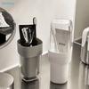 Portable Travel Toiletry Cup - 2-in-1 Clear Container Toothbrush Holder for Bathroom & Travel