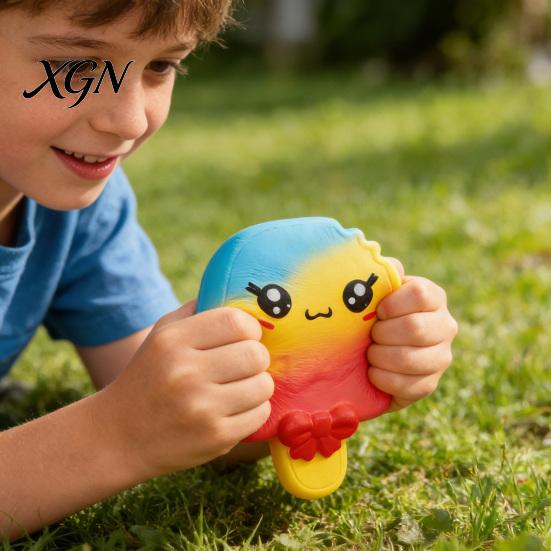 Healing Stress Toy Cartoon Ice Cream Bar Squeeze Slow-Rising PU Fidget for Novelty Gift Relief Cute Dessert-Themed Decompression Gadget Kids