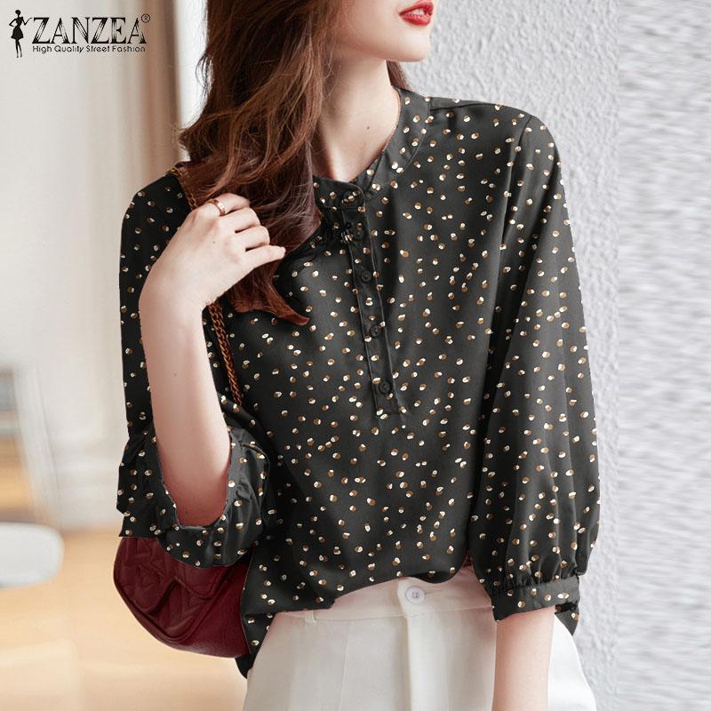 

ZANZEA Элегантные топы с цветочным принтом Рубашка с рукавами 3/4
