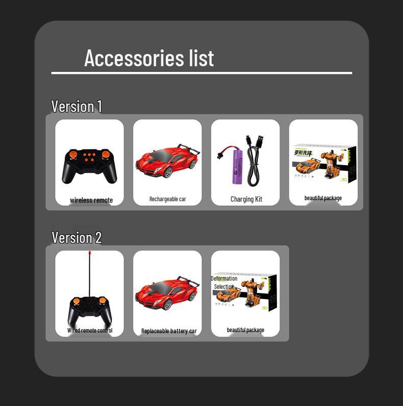 1:18 Remote Control King Kong Robot Car - 2.4G Electric Transforming Toy