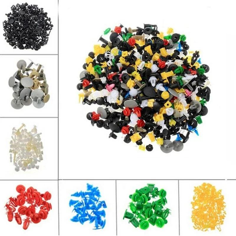 50/500PCS Mixed Plastic Car Clips Fastener Screws Random Bumper Clip Nylon Roof Lining Trim Door Fender Pad Fasteners Auto Parts