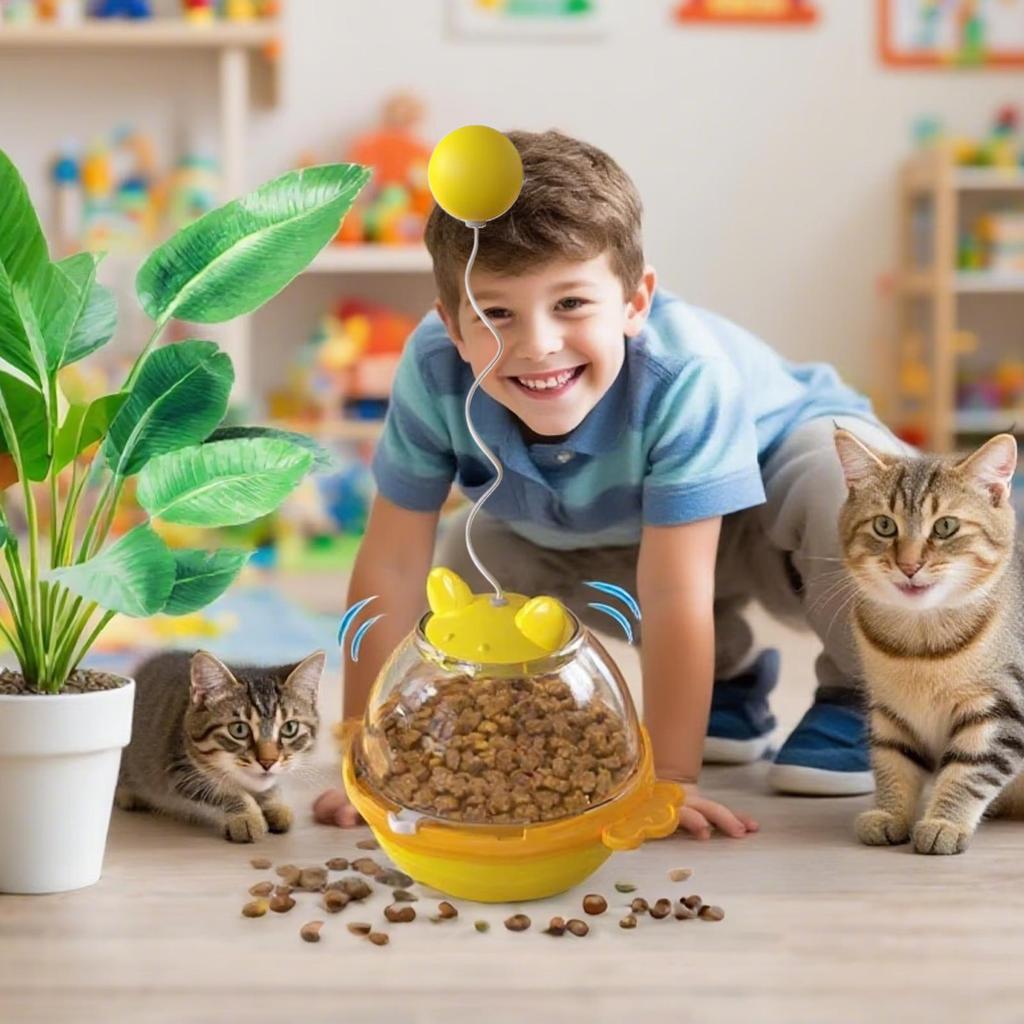 Cat Treat Toy Treat Puzzles for Indoor Cats Interactive Pet Playing Training Supplies for Kittens Home Garden Balcony Bedroom