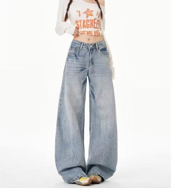 Women s Light Blue High-Rise Wide Leg Jeans, Spring/Summer 2026 Collection XL