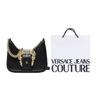Versace Jeans Couture Baroque Carved Logo Buckle Grain Leather Shoulder Bag Women Shoulder Bag Black 74VA4BF5-ZS413-899