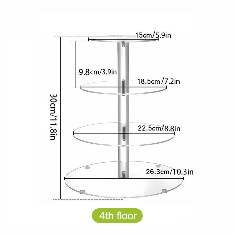 3/4/5 Tier Acrylic Round Cupcake Stand Clear Birthday Cupcake Stand Holder Dessert Display For Wedding Birthday Christmas Party