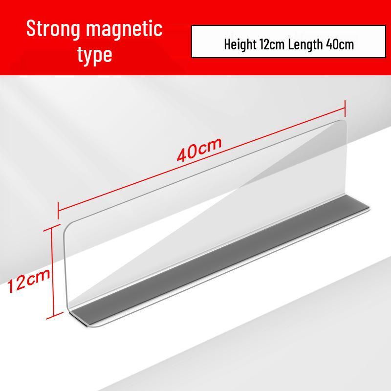 Transparente L-förmige magnetische PVC-Regalteiler für Supermärkte und Kioske