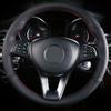 CARDAK DIY Black Leather Car Steering Wheel Cover For Mercedes-Benz C180 C200 W205 C300 B200