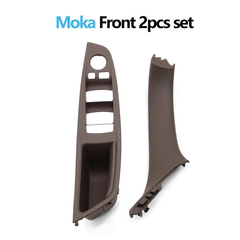 LHD Carbon Fiber Beige Black Interior Door Pull Handle Trim Cover Set For BMW 5 Series F10 F11 F18 520i 523i 525i 528i 535i
