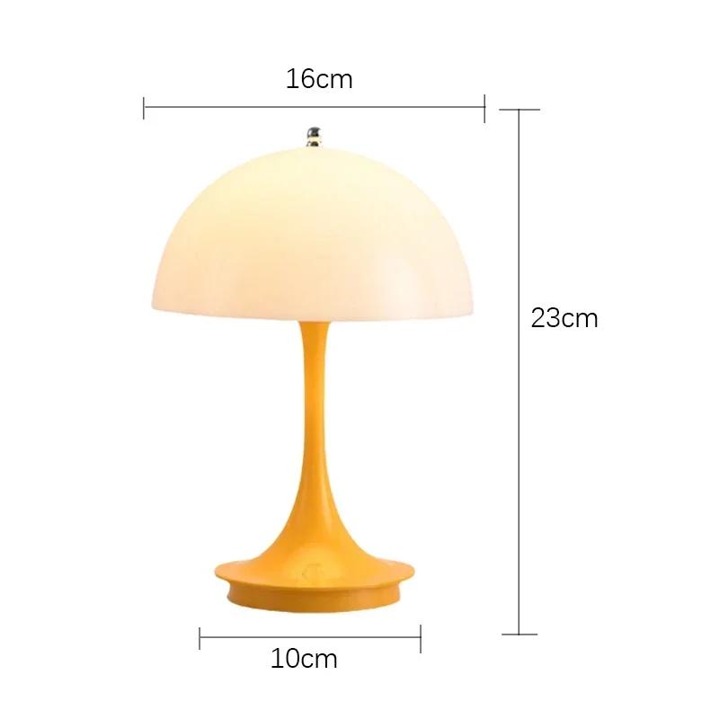 Modern Bedside Mushroom Table Lamp Bedroom USB Rechargeable LED Night Light Room Dining Table Decorative Table Lamp Lighting