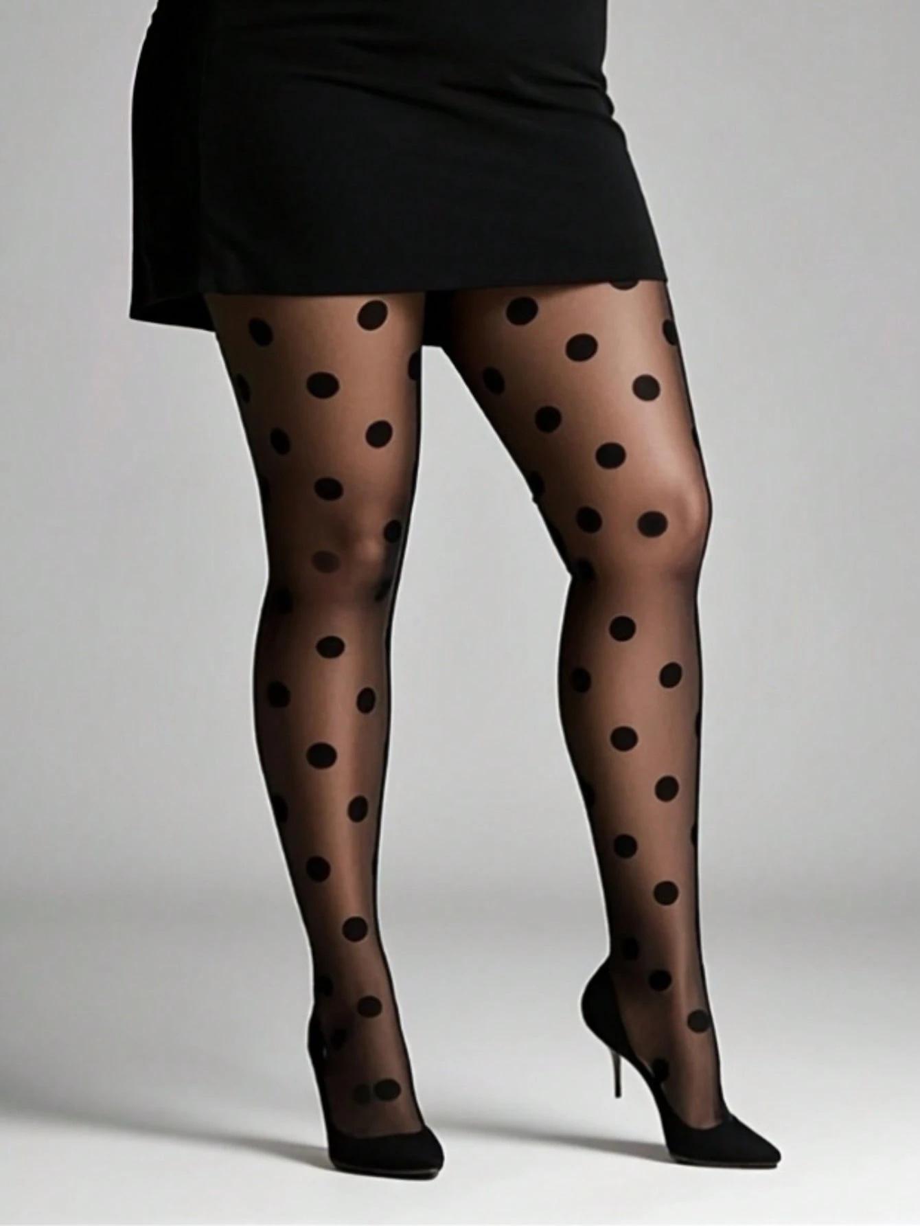 

Large Polka Dot Stockings Sexy Black Pantyhose Great for Adding a Touch of Elegance High Waist High Elasticity Big Dot Pantyhose One Size