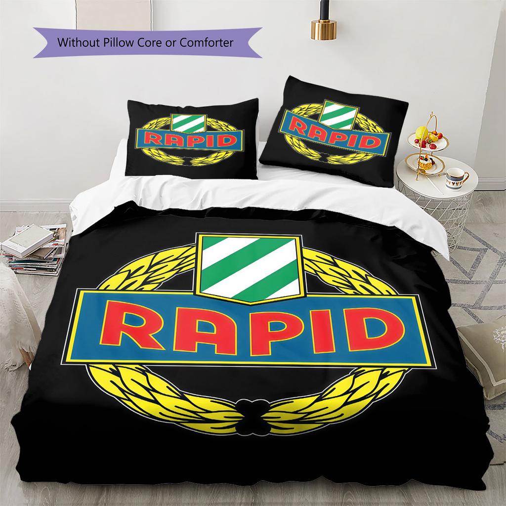 Set Copripiumino Trapuntato Rapid Wien Federa Decorazione Casa Regalo di Compleanno (1 * copripiumino + 2 * federa, senza nucleo)
