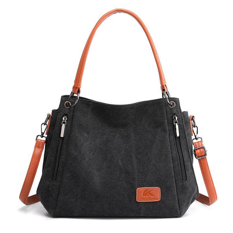 Canvas Tote Bag For Women With Large Capacity And Zip Closure For Daily Use