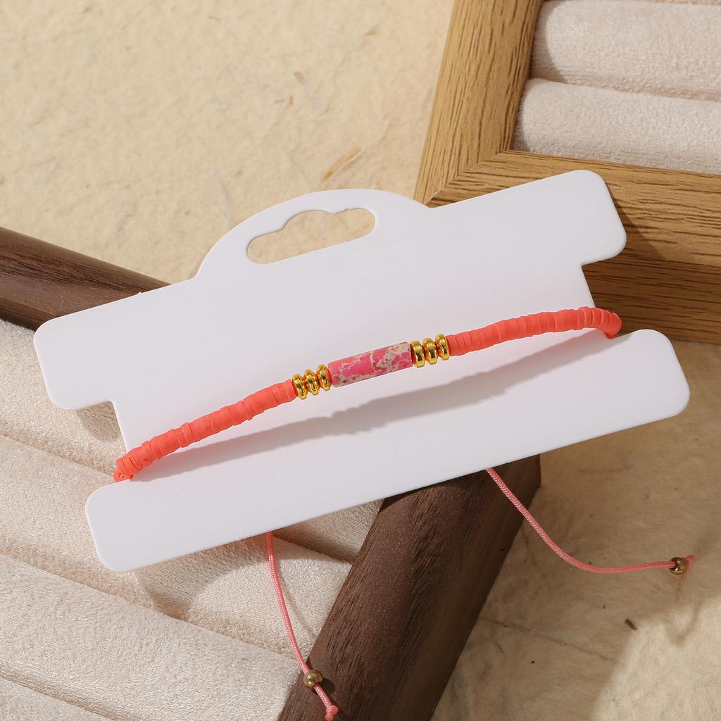 Multicolor Heishi Beaded Natural Stone Adjustable Bracelet Set for Women Bohemian Jewelry Gift