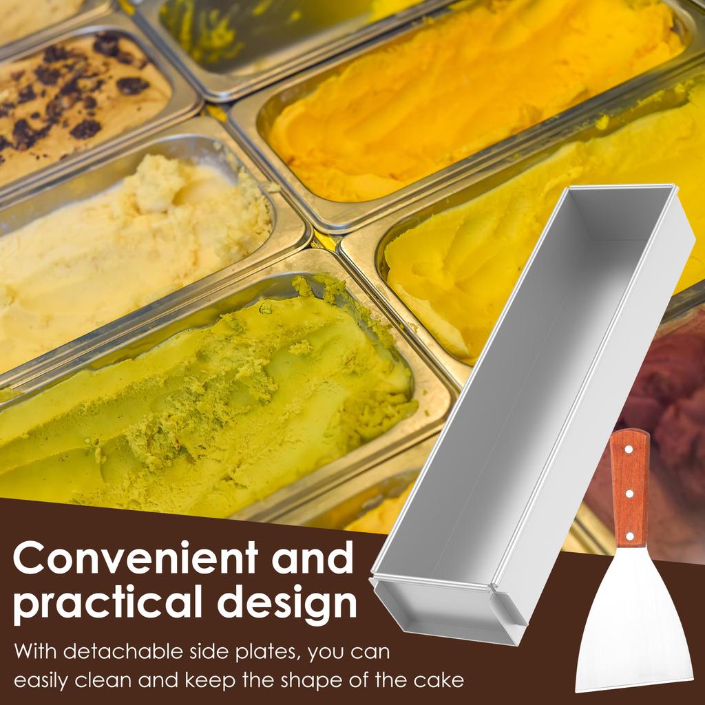Rechteckige Kuchenform Aluminiumlegierung Tiramisuform Kuchenbackblech Antihaftbeschichtung Dessert-Herstellungsform mit abnehmbarem Rand zum Backen