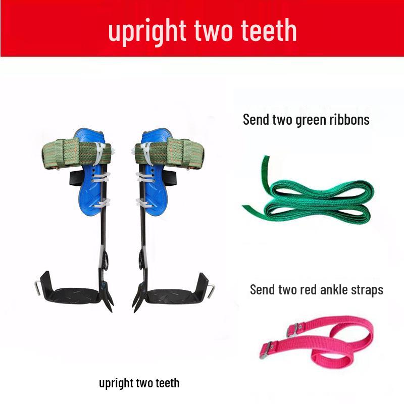 Tree Climbing Tool: Upright Foot Spikes with Large Bend and Wasp Foot Buckle Iron Shoes