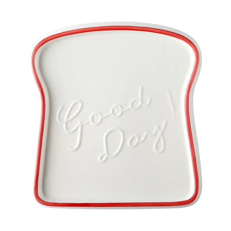 

1 шт. Керамическая тарелка для завтрака и десерта в форме хлеба, тостовые тарелки, салатница, поднос для фруктов и закусок, бытовая посуда, обеденная тарелка, посуда