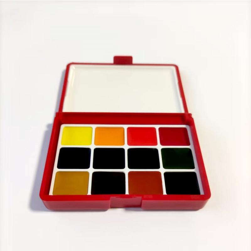 12/24 Colors Portable Travel Watercolor Palette With Waterbox Mini Paint Box Sketchbook Water Brush Student Outing Art Supplies