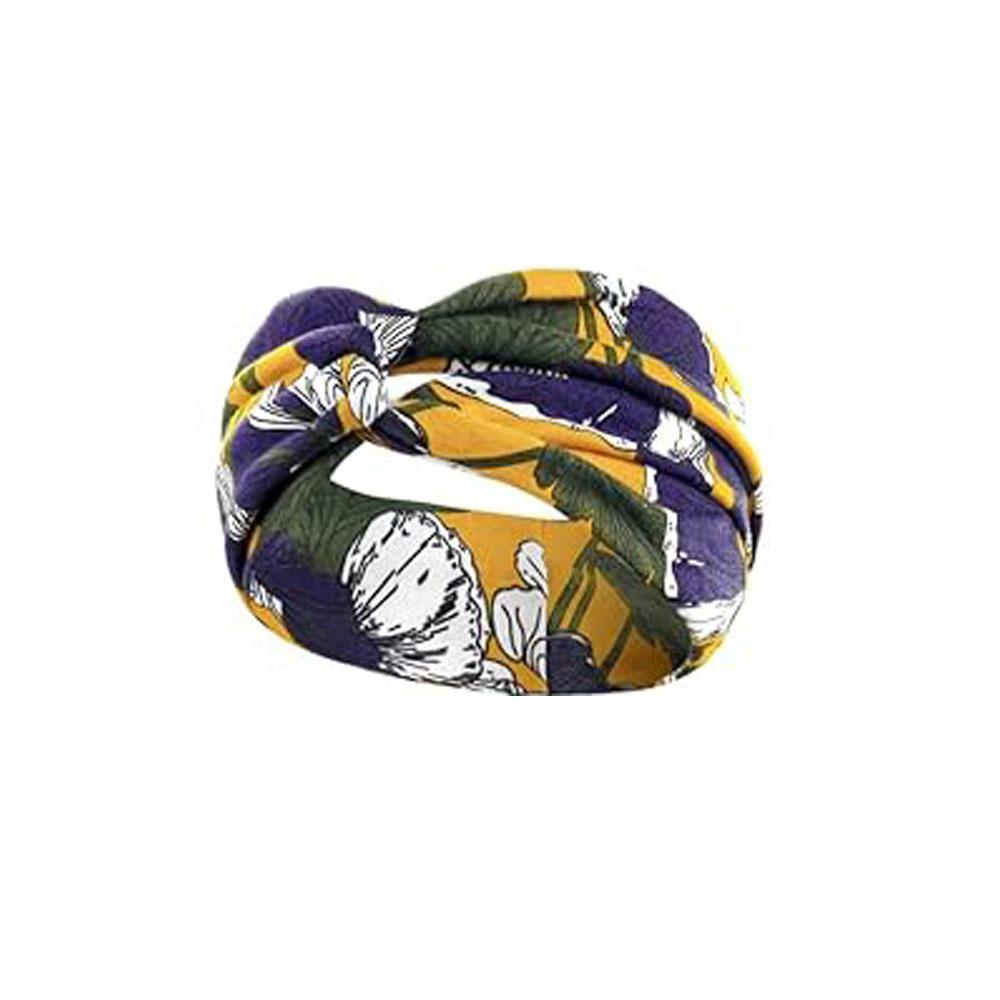 Cashew Flower Headband Sports Running Bohemian Face Wash Makeup Headband Cross Wide-brimmed Headband for Women