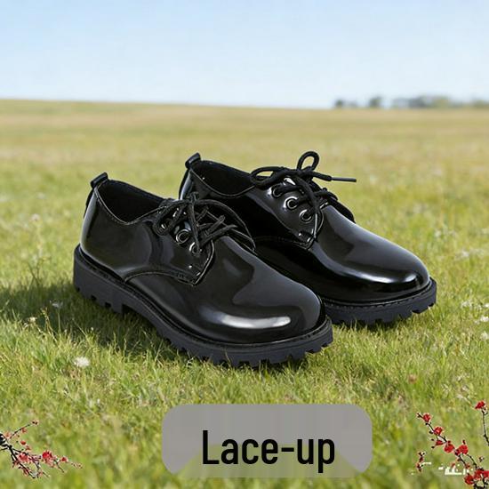 Boys' Black Leather Soft Sole Performance Shoes for School and Chorus