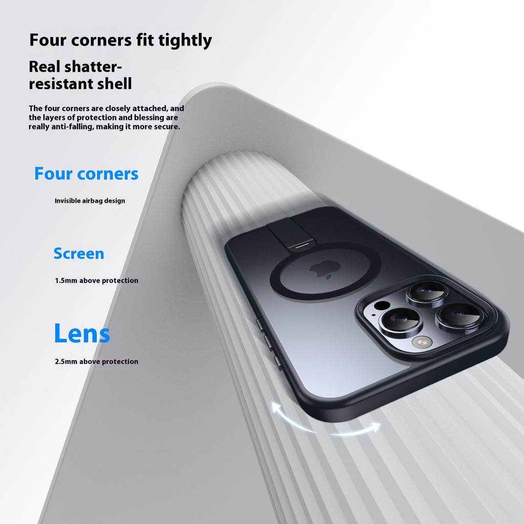 For iPhone 14 Pro Max Case Compatible with MagSafe Rotating Straight Kickstand TPU+PC Matte Phone Cover
