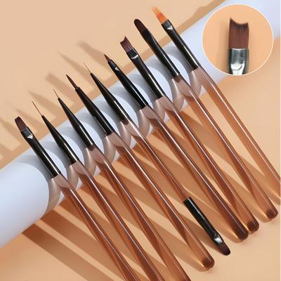 Conjunto de Canetas de Gel UV Conjunto de Pincéis para Unhas Pincel para Unhas DIY Pincel para Pintura Acrílica Delineador para Design de Unhas Display de Pontas de Unha Ferramentas de Pintura