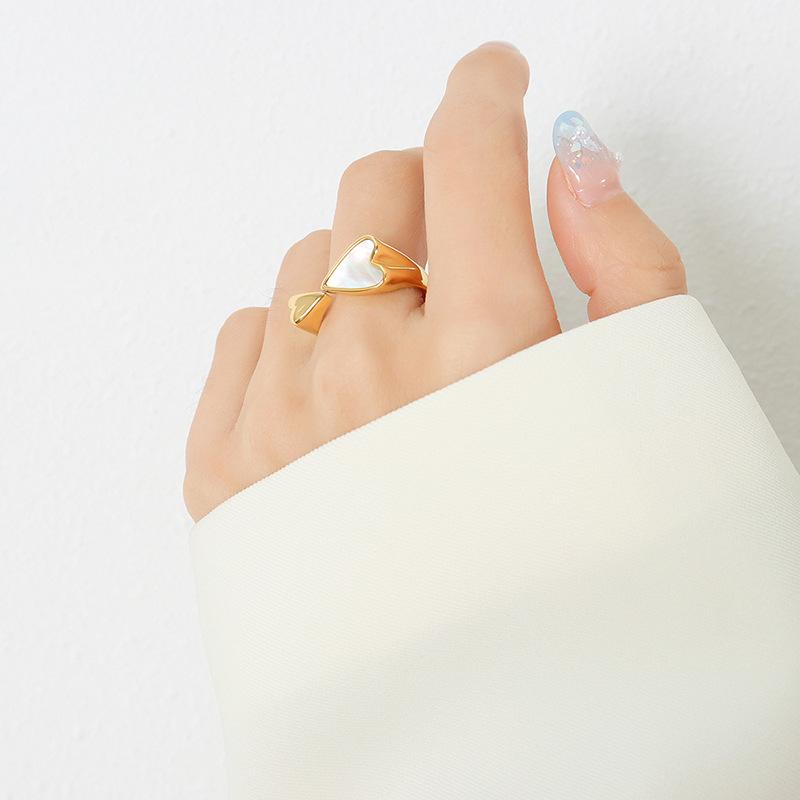 Index Finger Ring, Arthritin Ring, Size, Heart-shaped Personalized White Sea Shell Ring, Couple Ring.