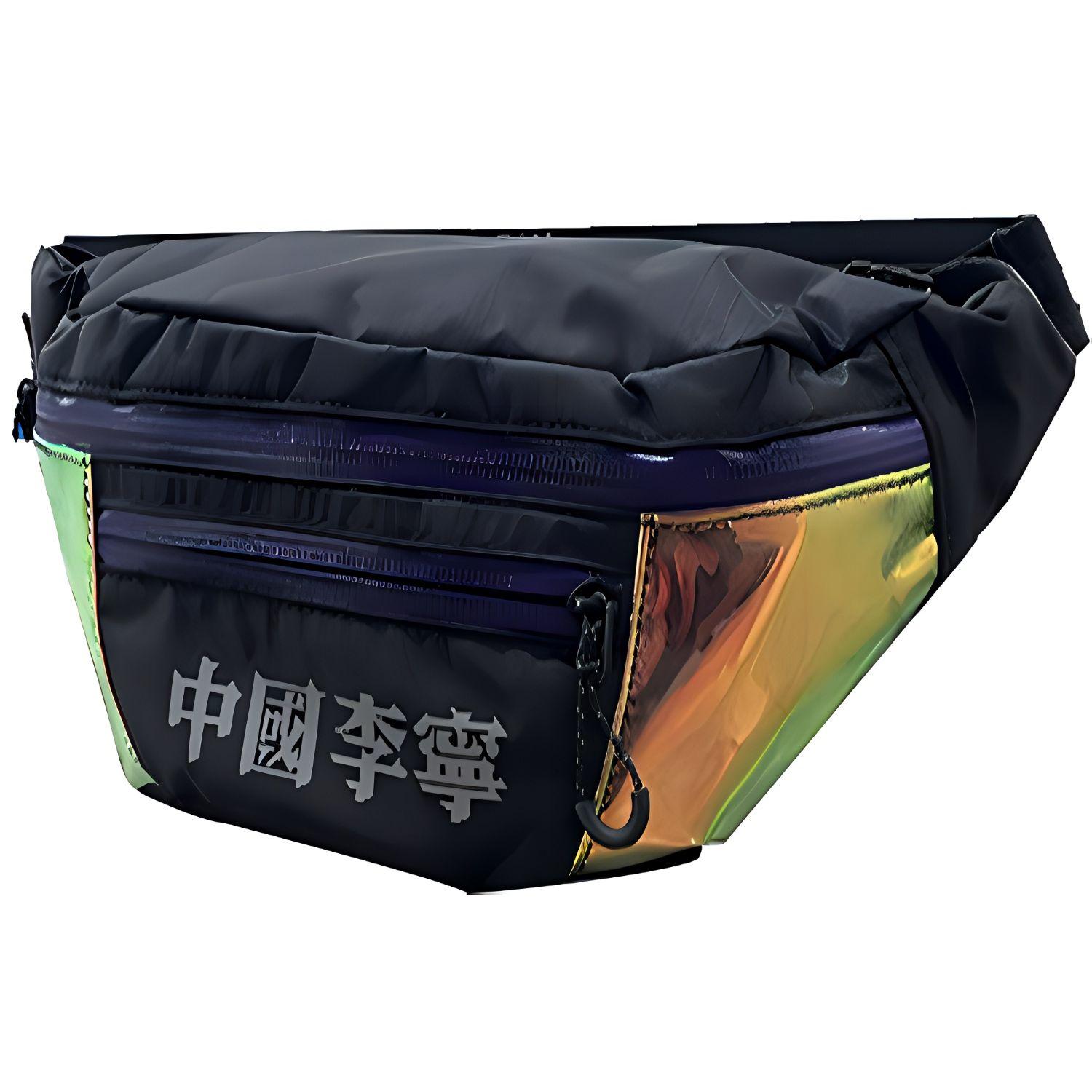 

Li-Ning Trendy Versatile Fashion Color Block Polyester Chest Bag Waist Bag Small Size Unisex bags Black Purple ABLQ208-1 Black/Purple