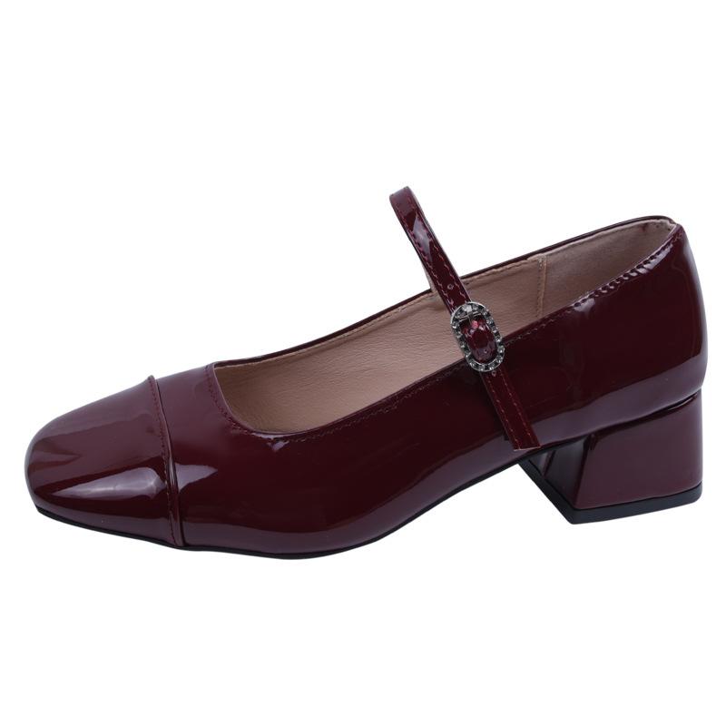 Mode Temperament Xiaoxiang eckiger Kopf flacher Ausschnitt dicker Absatz Einzelne Schuhe Damen 2025 neu Sommer Französisches Kleid Mary Jane Schuhe