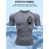 Mens Compression Short Sleeve T-Shirt White Lion Head Graphic Stretch Fabric Quick Dry Breathable High Elasticity Gym And Running Athletic Top
