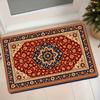 1pc Persian Suitable for Entryway, Non-Slip Absorbent Floor Mat with Vintage Persian, Machine Washable Soft Fiber & Polypropylene Backing, Red/Blue Su